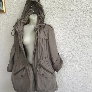 Burberry Brit Hooded Rain Jacket Coat Khaki 12
